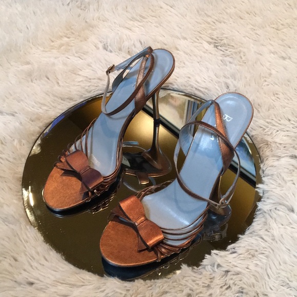 BCBG Antique Gold Heels - Picture 1 of 5